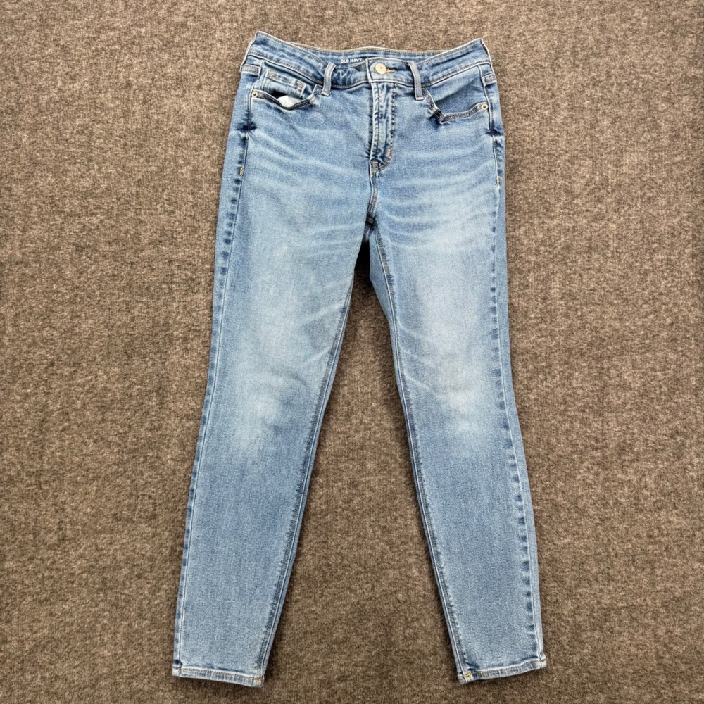 Old Navy Rockstar Super Skinny High Rise Light Wash Jeans Womens 6 Petite Crop